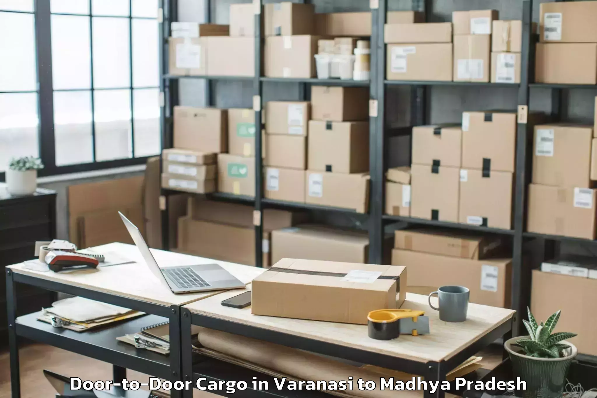 Professional Varanasi to Pathariya Door To Door Cargo